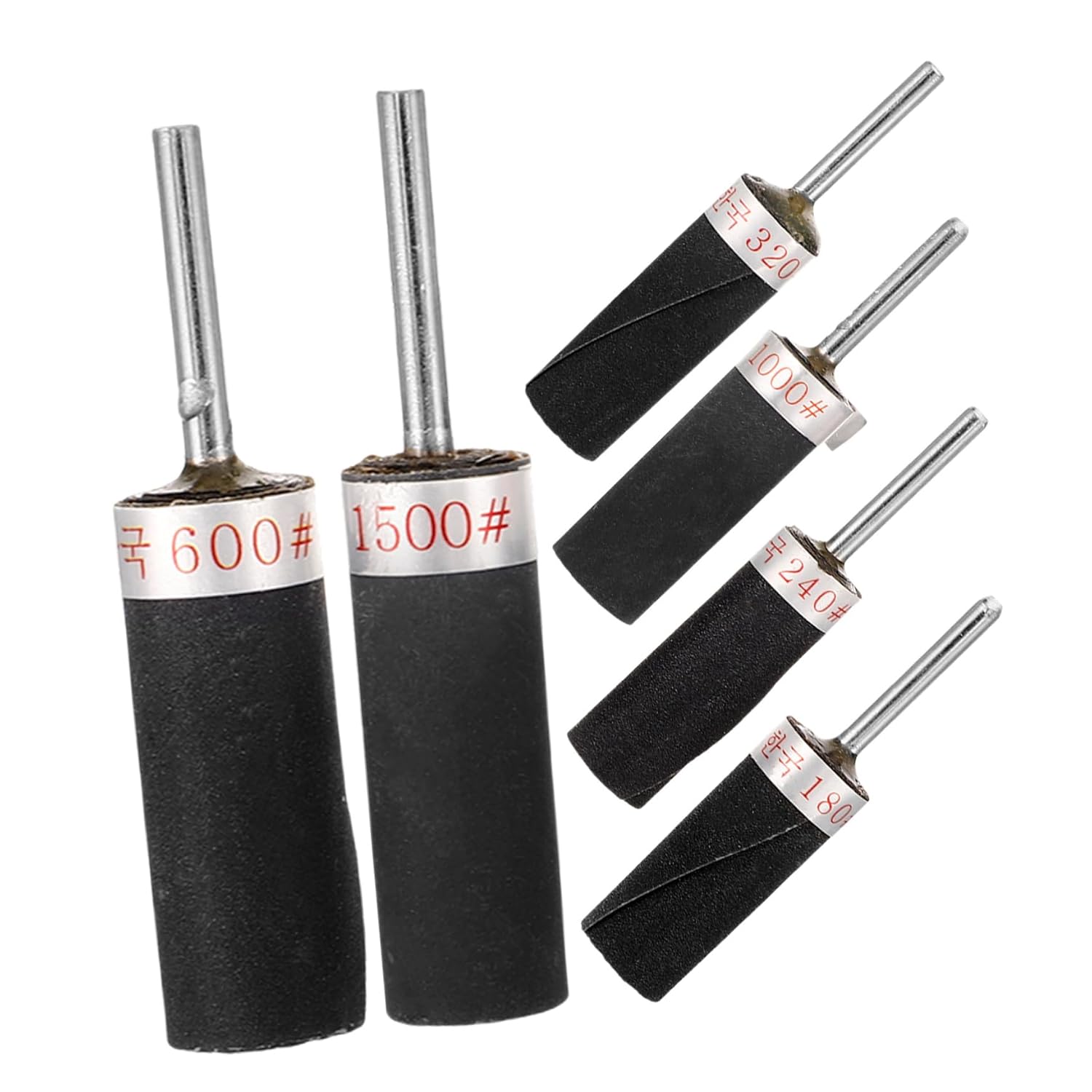 ULTECHNOVO 6pcs Sandpaper Drum Polisher Rotary Tool Accessories for Sanding and Polishing Materials Includes Grits for Efficient Finishing Tasks