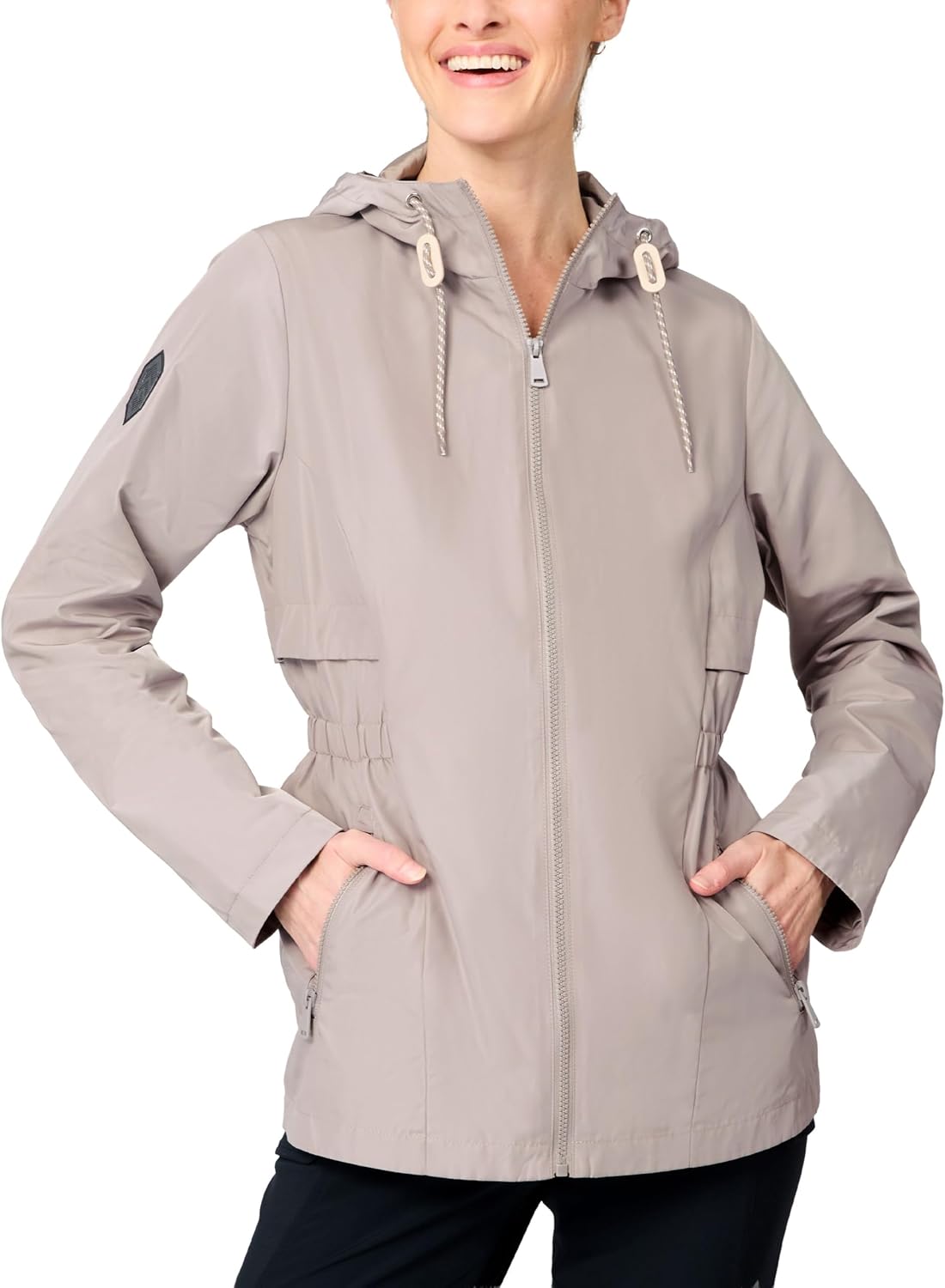 Free Country Womens Raincoat Jacket Water & Wind Resistant and Warm Lightweight Anorak Rain Jacket Hiking Outdoor-Misty Rain
