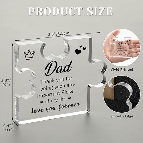 Miniatura 2 de Regalos de Navidad para papá de hija e hijo, decoración de escritorio, placa acrílica para rompecabezas Regalos de cumpleaños para el día del