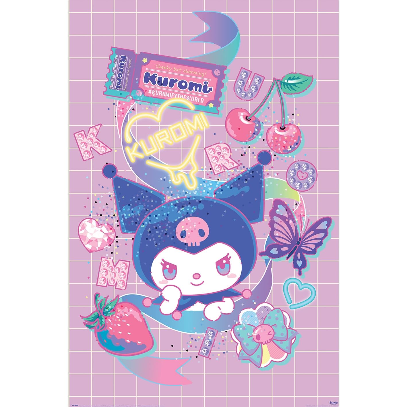 Pyramid International Sanrio (Kuromi - Mood) Maxi Poster, Premium Wall Art 90x60cm, Officially Licensed