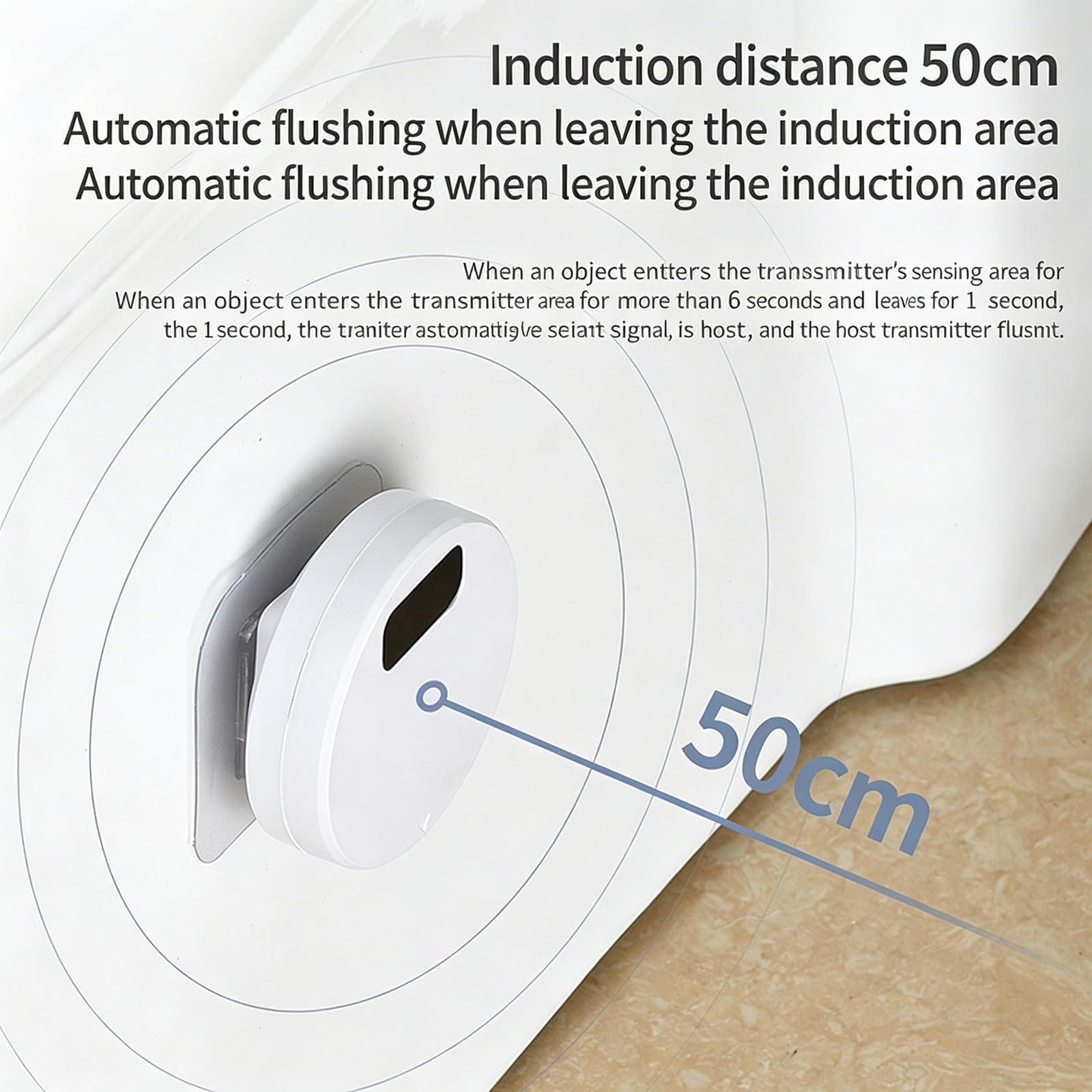 Bouton de chasse d'eau automatique avec fonctionnement silencieux