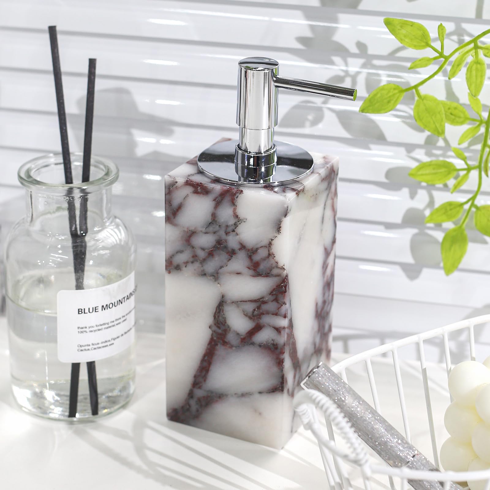 Luxus Marmor Seifenspender für Badezimmer Calacatta Viola