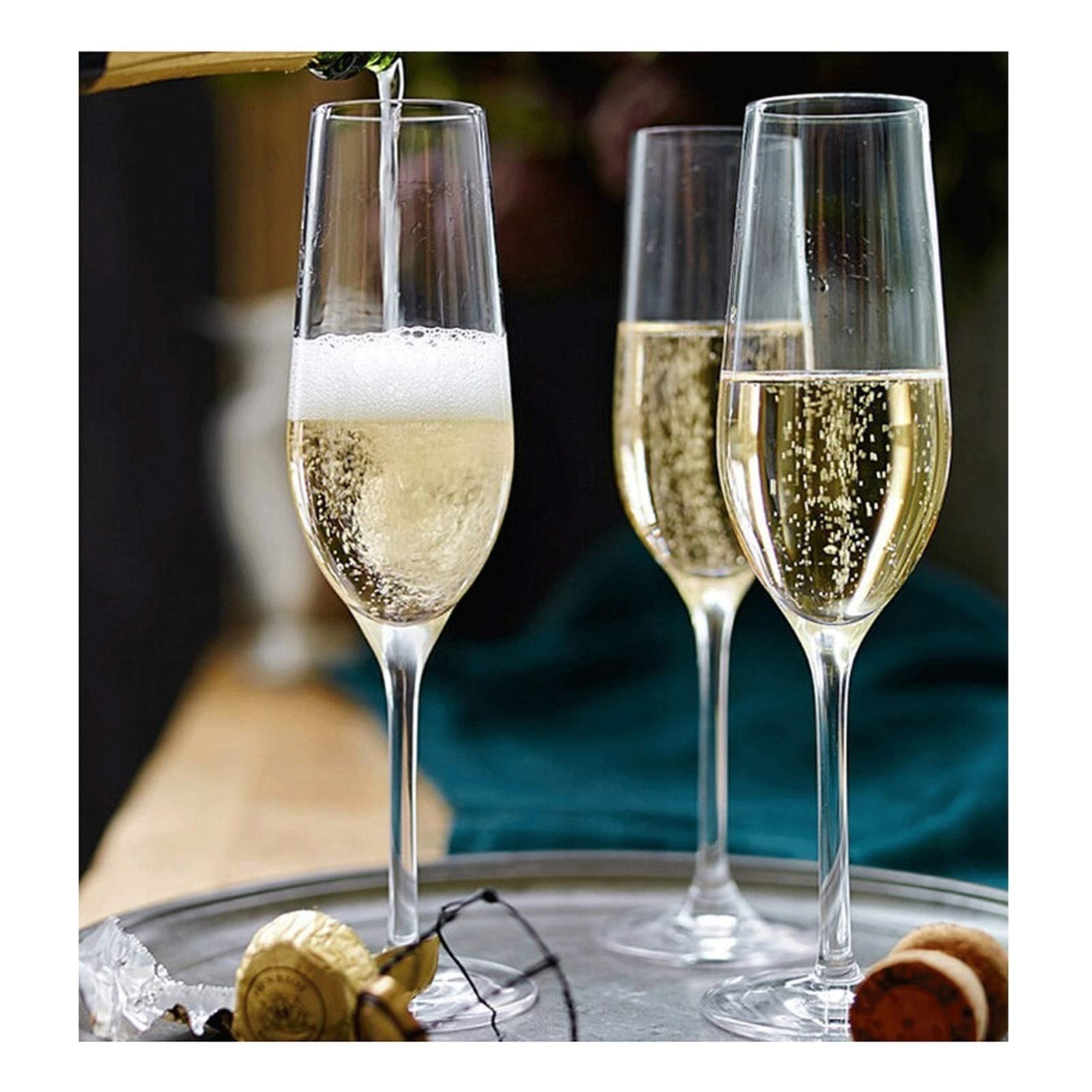 2024 Nuovi 2 Pezzi Di Cristallo Champagne Flute Glasses Decorazione Di Nozze Matrimonio Sposa Sposo Squisa Fattura Regalo Facile Da Usare - Foto 11