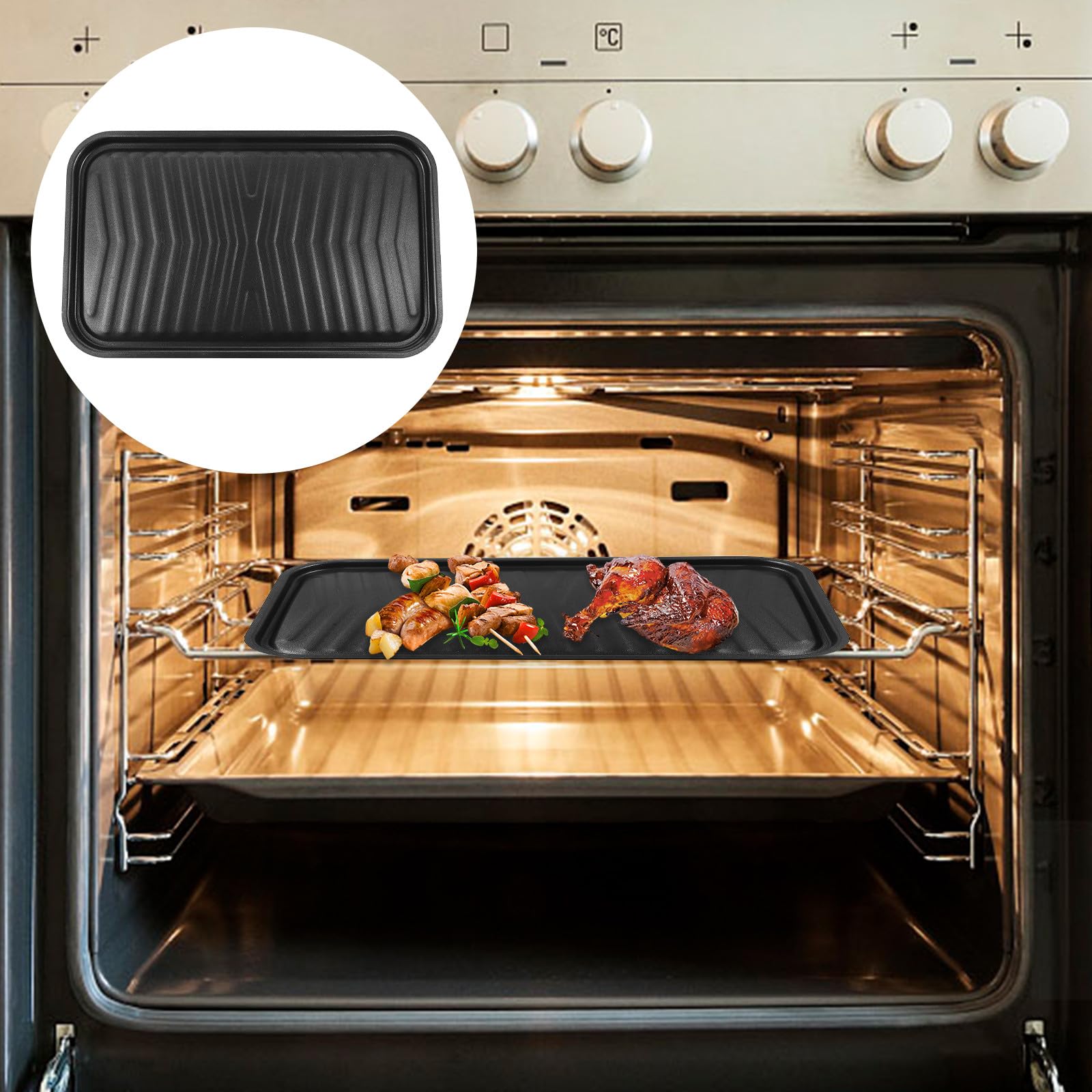 Placa Antiadherente para Barbacoa con Recubrimiento Grueso para Parrilla y Cocina Ligera y Fácil de Limpiar para Carnes y Verduras