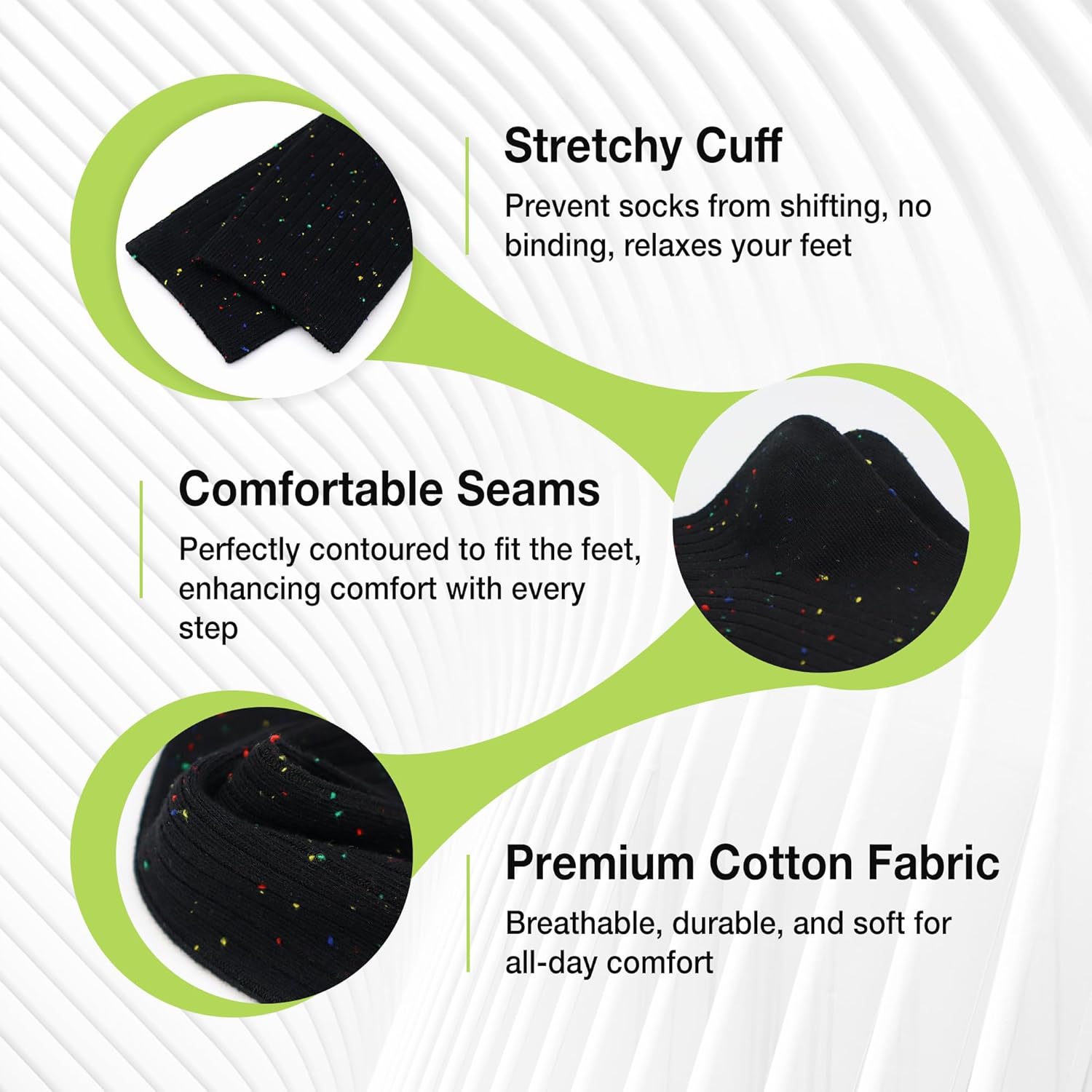 SERISIMPLE Women Cotton Crew Socks Rib Retro Casual Thin Cute Knit Comfy Breathable Dress Socks for Ladies 5 Pairs - Image 3