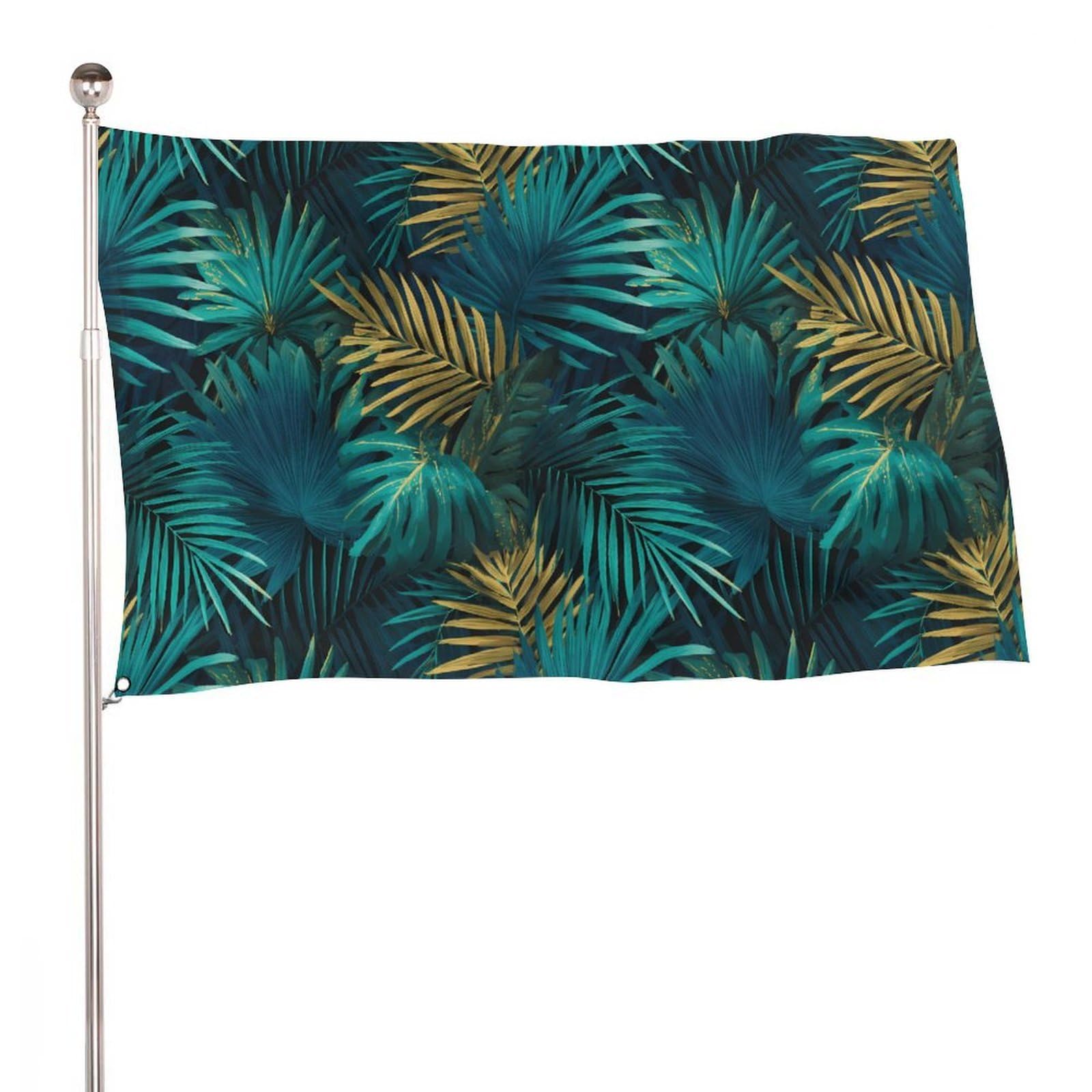 Banderas impresas de textil premium con diseño de hojas tropicales exclusivas