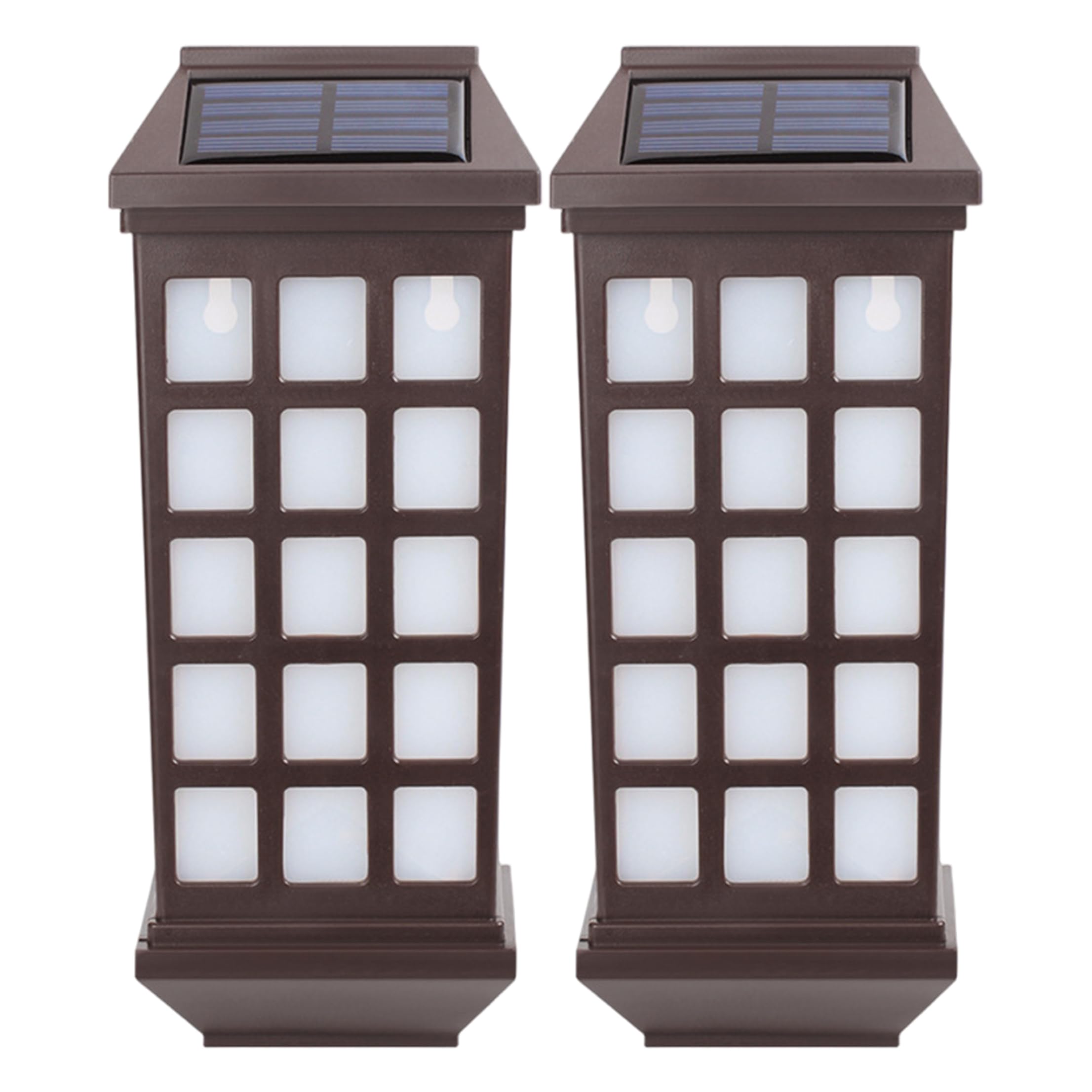 Aetherize Solar Outdoor Wall Lights, Extended Decorative Solar Wall Lantern for Porch, Yard & Hallway, Brown Outdoor Lights