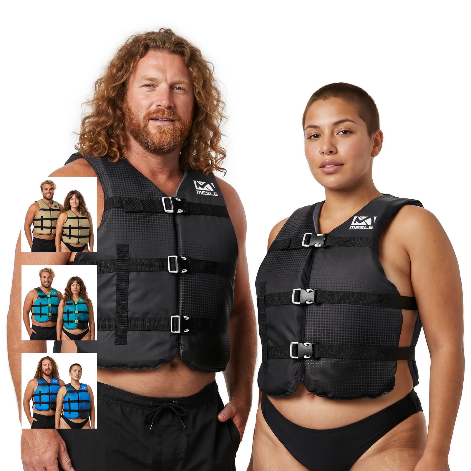 Mesle Gilet de Natation Adulte Sportsman 50N Tailles 40-150 kg pour Sup, Kayak, Bateau