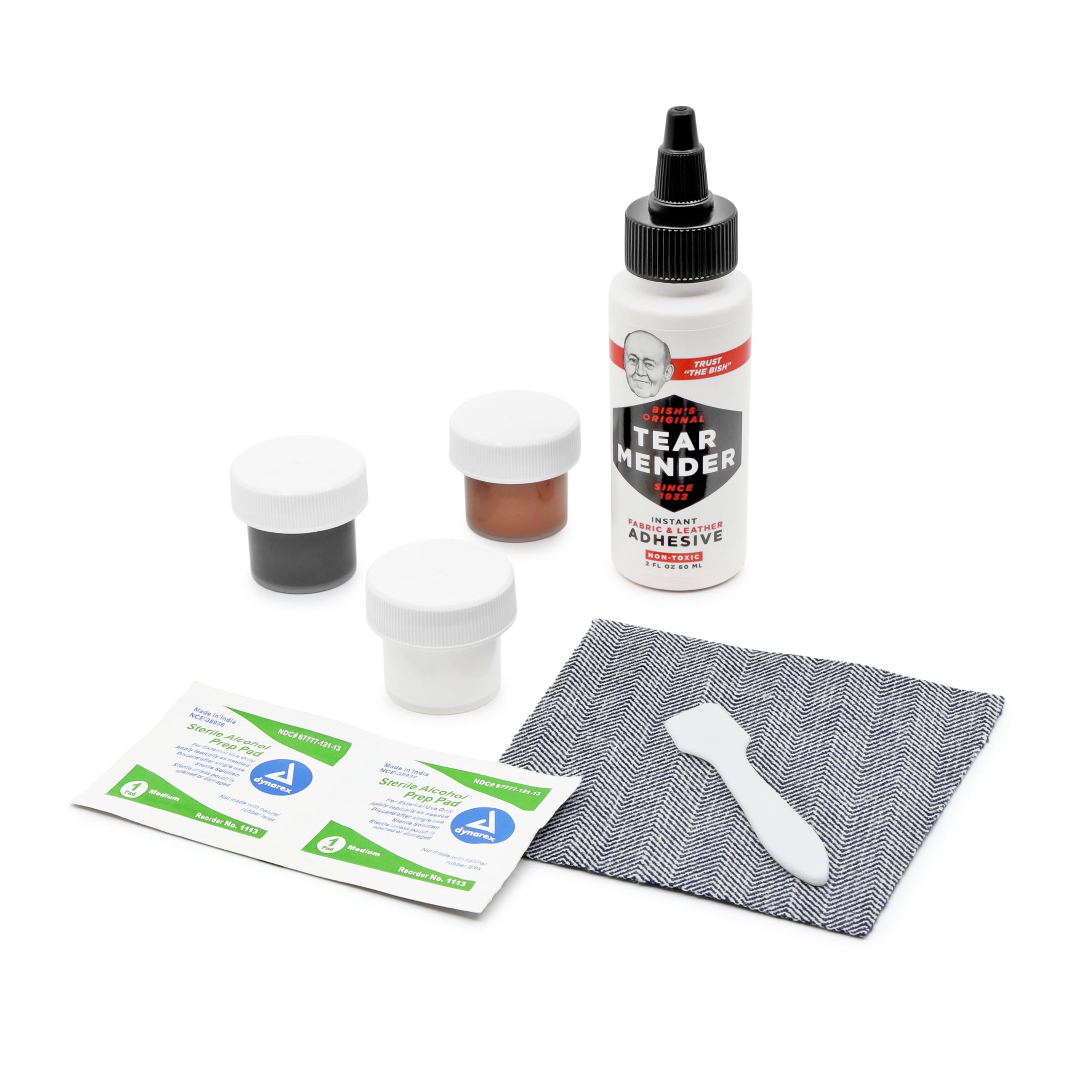 Tear Mender Premium Leather Repair Kit with Patches and Color Refinish Compound, 2 oz Bottle, TM-P-LRK