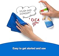 Vista 5 de Comix Limpiador de pizarra blanca no tóxico, espray de limpieza de pizarra blanca de 8.5 onzas, limpiador de borrado en seco de bajo olor, paquete