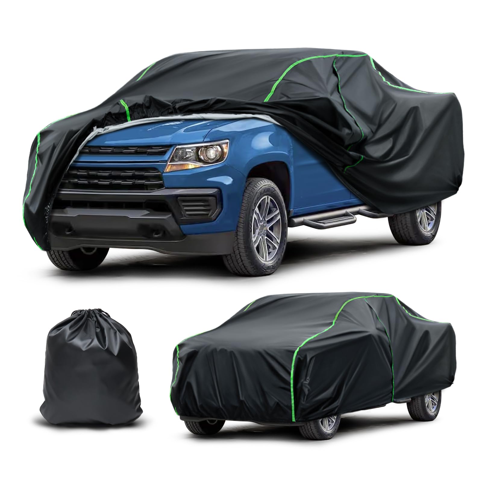 LJKryptovolaris Waterproof Truck Cover Compatible with Tacoma Ranger Colorado Frontier Ridgeline Canyon All-Weather Protection 201-213 Truck PEVA Car