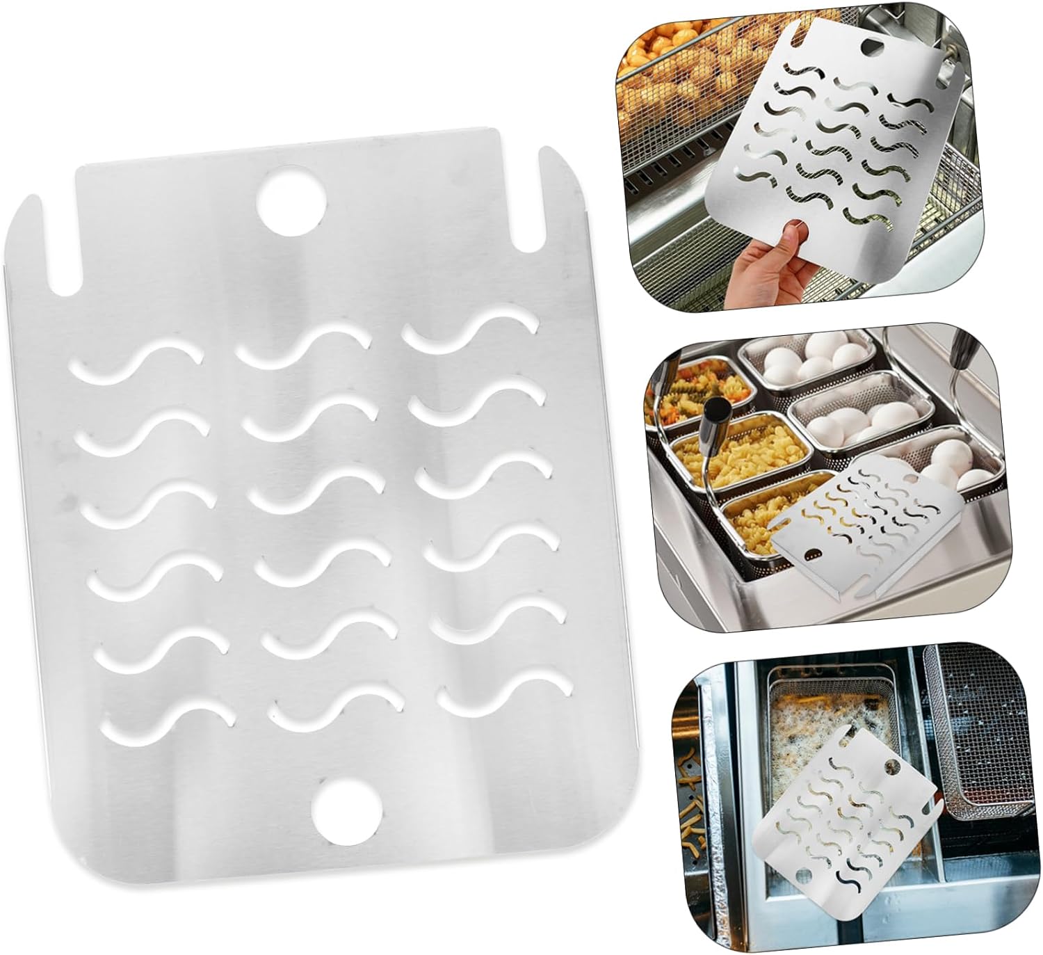 Gatuida Stainless Steel Deep Fryer Food Debris Screen Essential Electric Fryer Accessory for Cleaner Cooking Strains Oil Slags Prevents Scalding Design