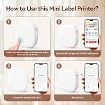 Mini Label Maker Machine with Tape, Portable Bluetooth Mini Label Printer, Wireless Thermal Label Maker, Waterproof & Rechargeable, Built-in Cutter, for Home, Office, Kitchen, School