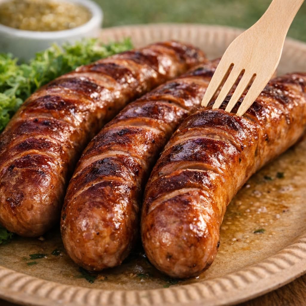 Image secondaire de Lot de 100 fourchettes en bois biodégradables pour barbecue et fêtes