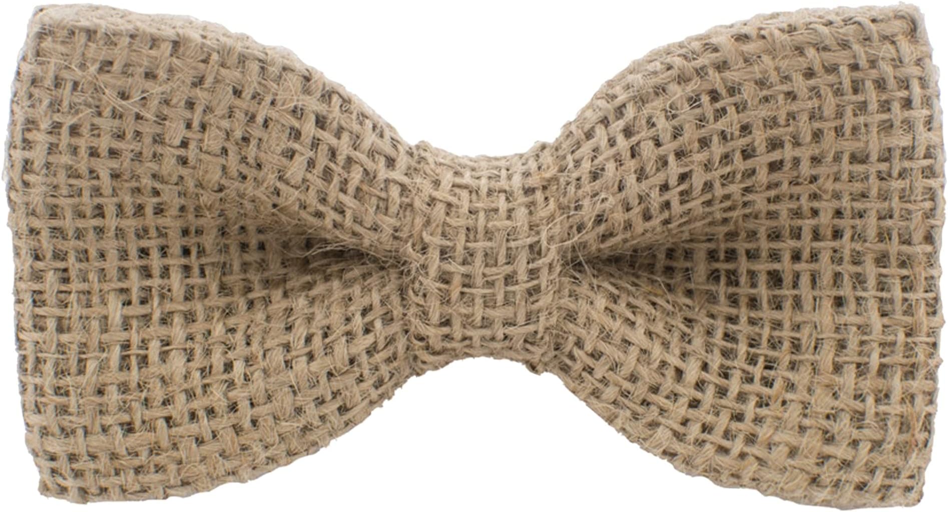 - Bow Tie House Rustic Pre-Tied Bow Tie in 100% Burlap Hessian for Adults & Children Linen Hemp Bagging