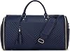 Convertible Carry On Garment Bag - Waterproof PVC Leather with Shoe & Cosmetic Compartments, 47 Wrinkle-Free Hanging System for Business TravelWeddings, Extended Base Design （Darkblue