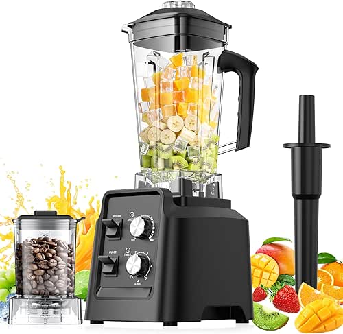 Blender, Blender for Smoothies with 68Oz. Pitcher and 20Oz. Grinder,