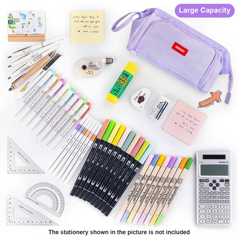 ANOMM Large Pencil Cases for Girls Boys Big Capacity Pencil Pouch with Handle - Image 2