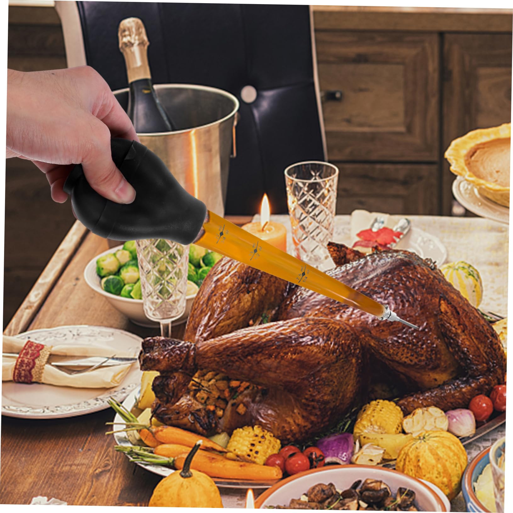 3 Sätze Bratenspritze mit Marinade für Fleisch BBQ und Grill für Truthahn Steak Hähnchen für Restaurant Langlebig und Benutzerfreundlich