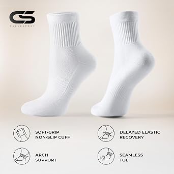 CS CELERSPORT 5 Pairs Mini Crew Ankle Socks for Women and Men