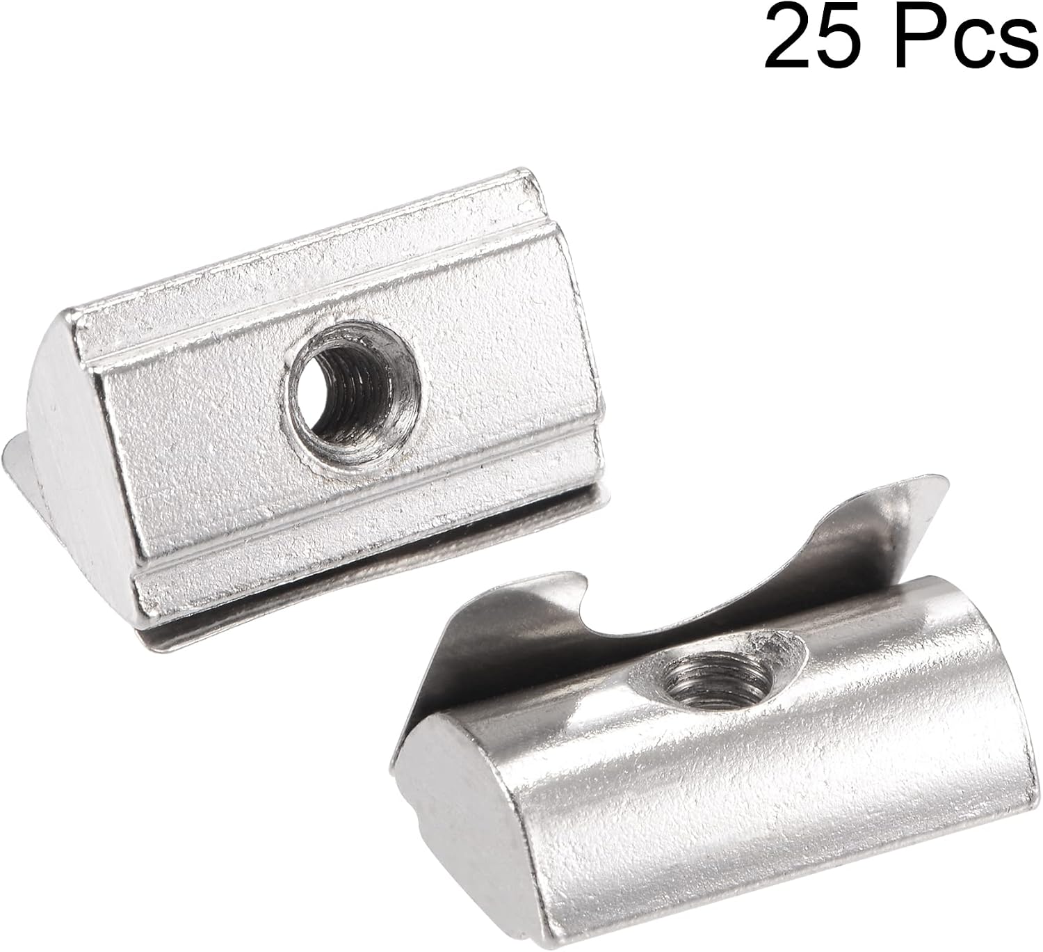 sourcing map M4 Roll in Spring T Nut with Spring Sheet Carbon Steel for 3030/4040 Series Aluminum Extrusion Profile Rail with 8mm Slot 25Pcs - Image 3