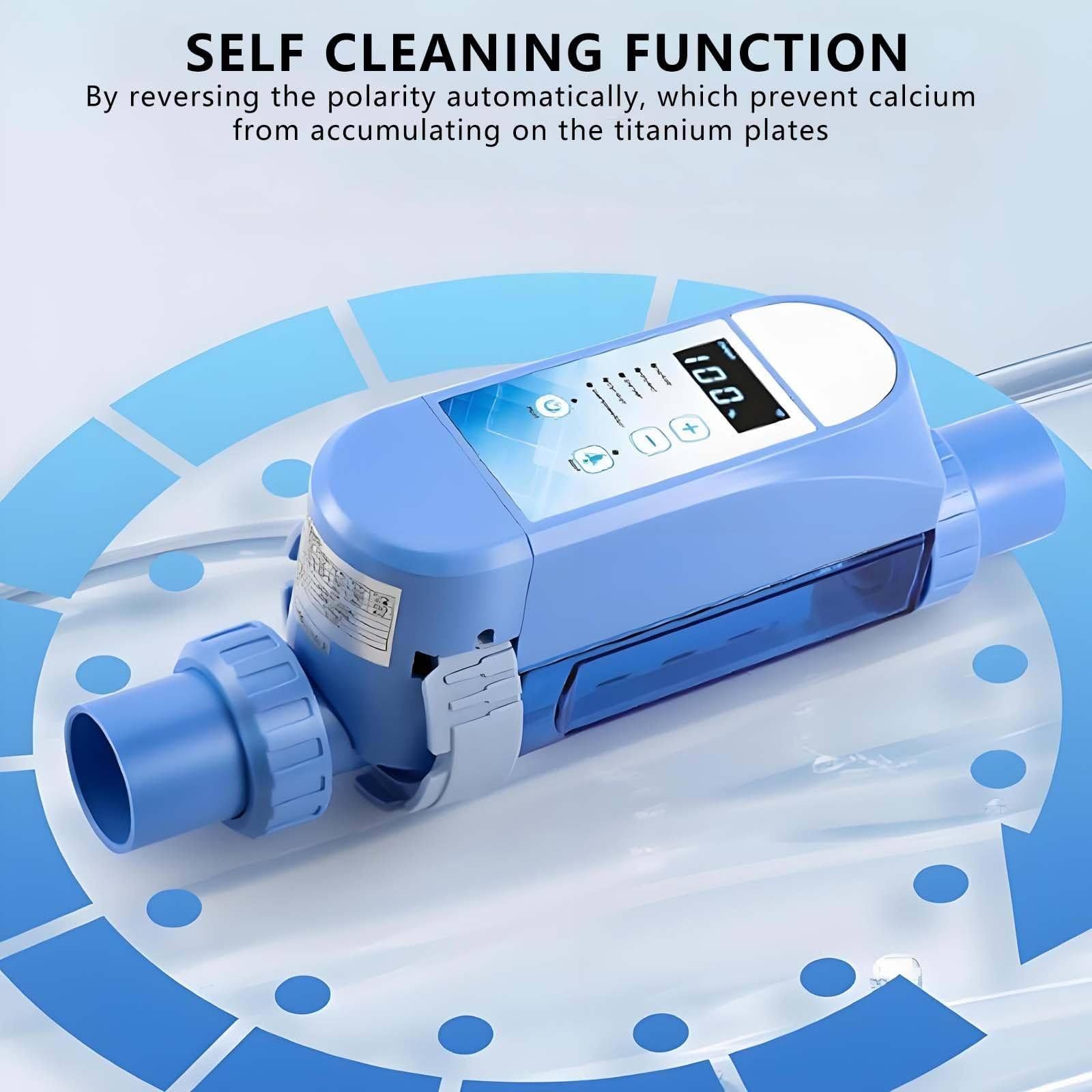 Generador De Cloro Salino (4g/h-20g/h), Siste-ma De CloracióN Salina para Piscinas, con Panel Digital/Control App (ConcentracióN De Sal Ajustable), FuncióN De Autolimpieza (4/8/12 H) 20g/h