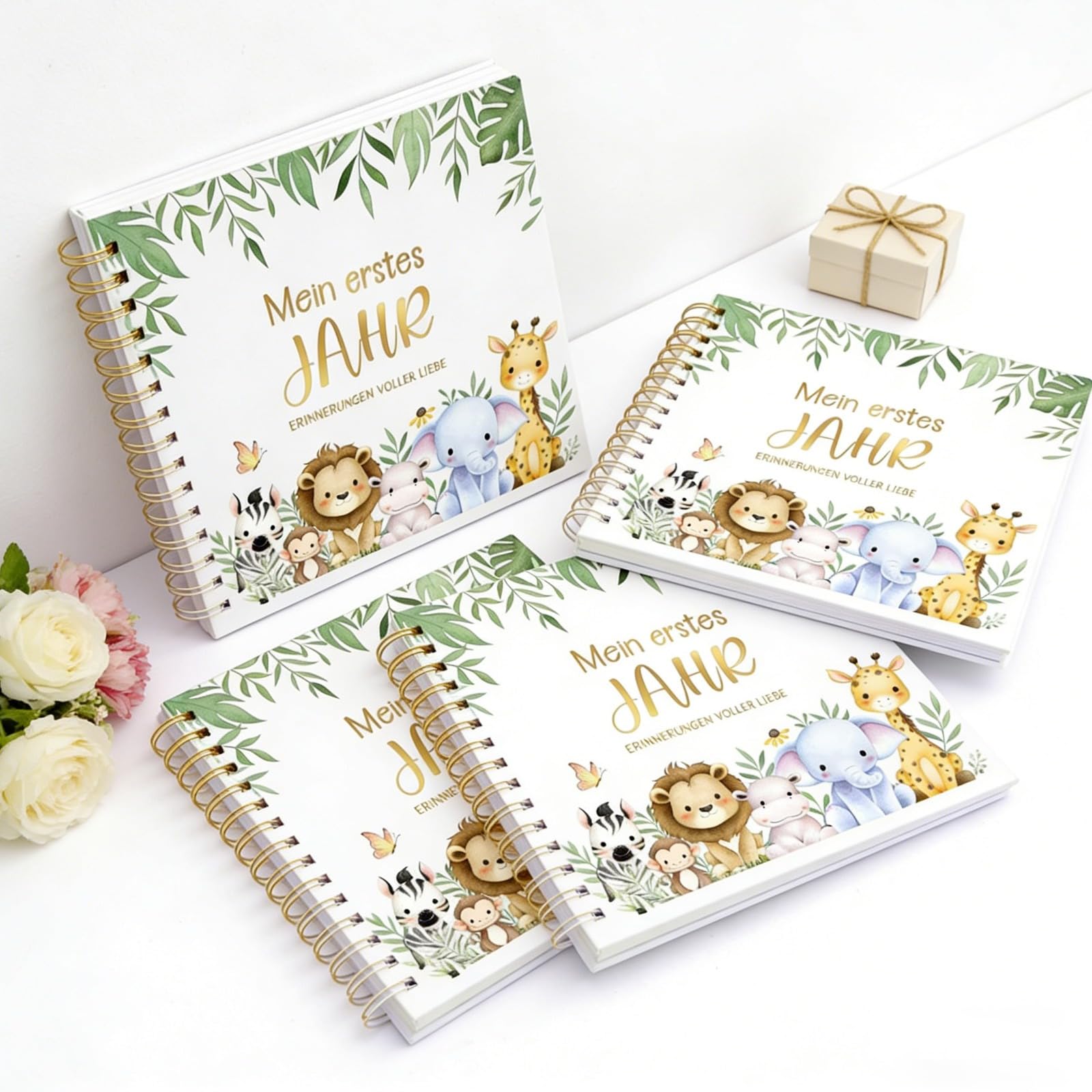 Personalisiertes Baby Gästebuch 1 Jahr, Eintragalbum für ersten Geburtstag, Erinnerungsbuch für Kinderparty, Geschenk zur Taufe (Varianten 1)