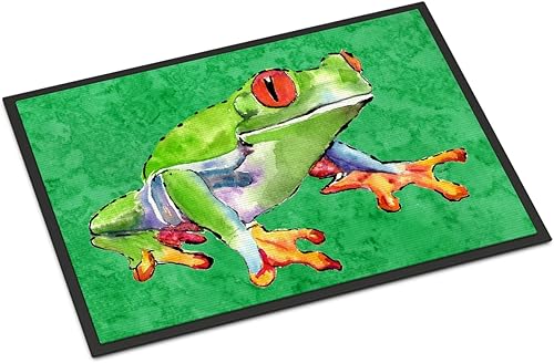 Caroline's Treasures 8688JMAT - Tapete de rana de 24 x 36 pulgadas, para interiores y exteriores, para entrada, antideslizante, lavable, de pelo