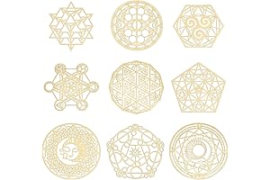 OLYCRAFT Sacred Geometry Metal Energy Stickers for DIY Crafts