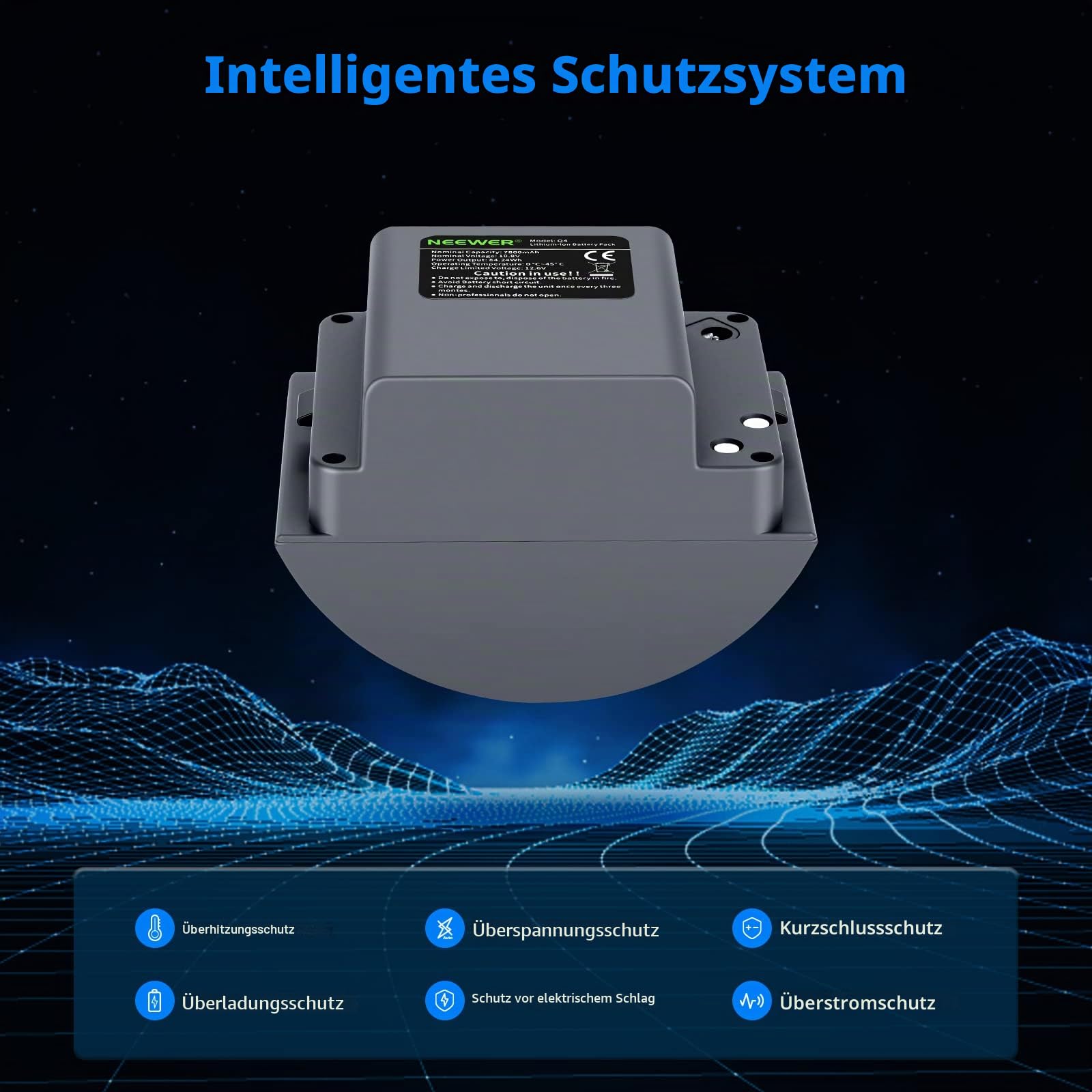 NEEWER Li-Ionen Akku Hohe Kapazität Wiederaufladbare Blitz Ersatzakku für Q300 Vision4 ML300 Outdoor Studio Blitzgerät