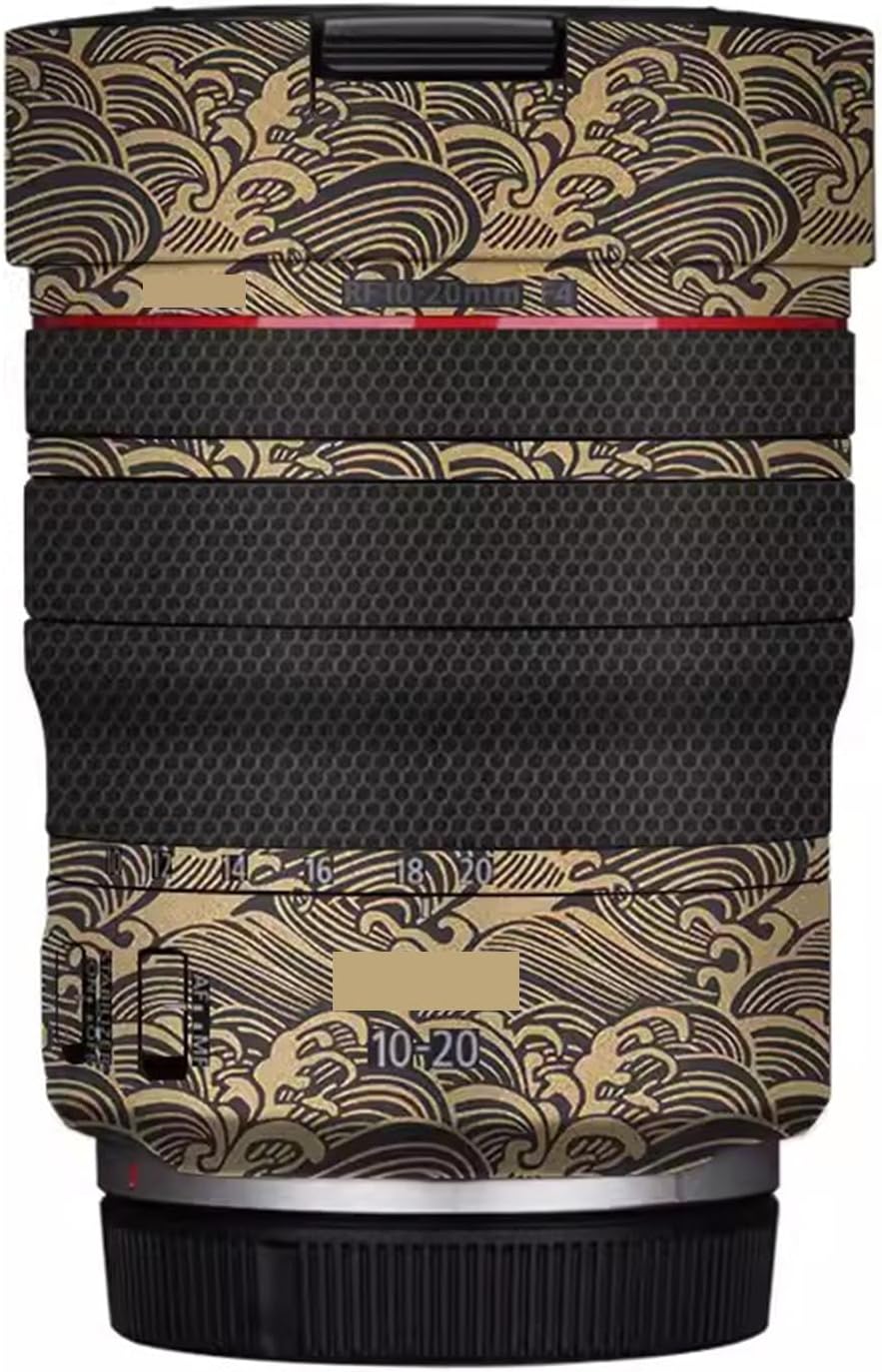 for Canon RF 10-20mm F4 L is Decal Skin Vinyl Wrap Film Camera Lens Body Protective Sticker Protector Coat 10-20 4(Wave Gold)