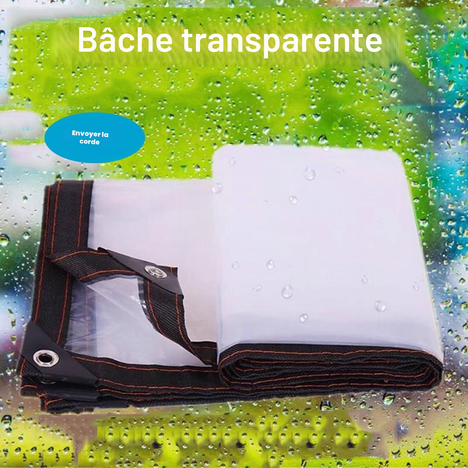 Bâche Imperméable avec Oeillet Transparente 3x8m, Bâches De Protection Extérieu, Bache Plastique Transparente Épaisse, Indéchirable, Bâches Protection Contre IA Pluie