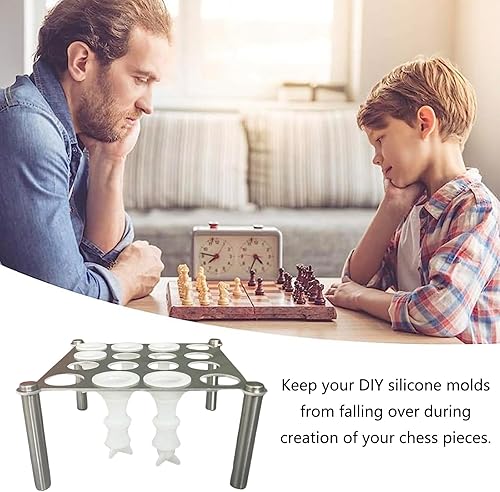 Miniatura 6 de Soporte de piezas de ajedrez para moldes de silicona DIY, accesorios para moldes de silicona DIY, no incluye moldes (solo soporte), viene con 1