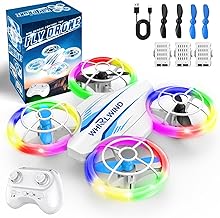Mini Drone for Kids Toys, Kids Drone with 6 LED Light Modes, Mini Drone for 6-12+ Year Old Boys Girls, Hand Operated RC Quadcopter with 3 Batteries, 3D Flip, Best Toy Gifts for Boys and Girls (White)