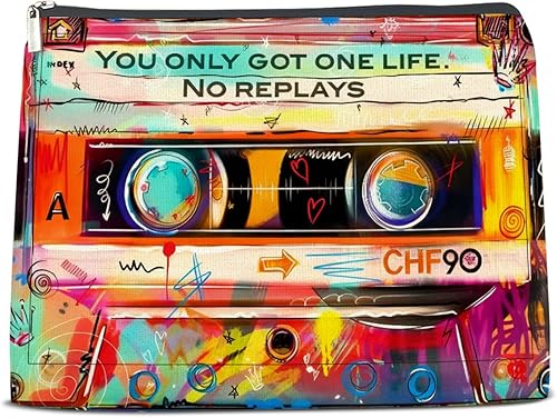 NGAEAK Bolso cosmético temático retro de los 90 con cremallera bolsa de maquillaje pequeña bolsa de maquillaje disponible en Yaxa Costa Rica