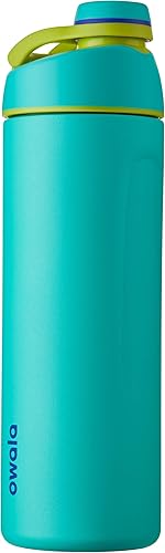 Miniatura 8 de Owala Botella de agua de acero inoxidable con aislamiento giratorio para deportes y viajes, sin BPA, 32 onzas, muy, muy oscura