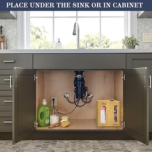 Miniatura 6 de House Tricks Dispensador de bolsas de basura extra grande y organizador de bolsas de comestibles para almacenamiento de bolsas de plástico de