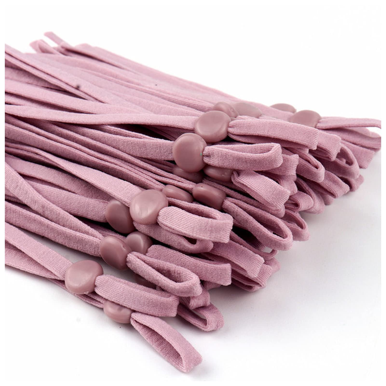 Elastic Rope 50/1000pcs Adjustable Mask Sewing Elastic Band Cord with Buckle Stretchy Mask Earloop Lanyard Earmuff Rope DIY Making Supplies Elastic Rope With Hooks (Color : Light purple, Size : 500P โ image 1