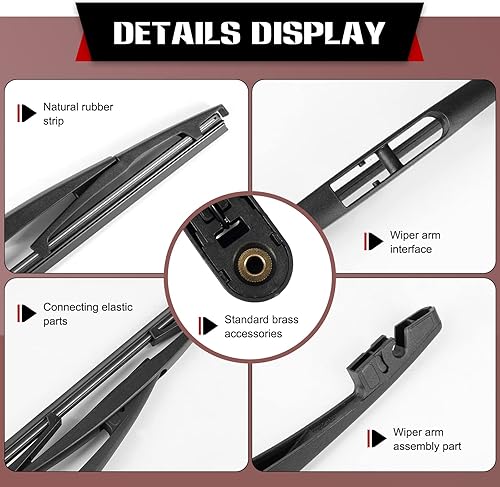 Miniatura 4 de OTUAYAUTO Accesorios de limpiaparabrisas trasero - Juego de limpiaparabrisas trasero de repuesto para Jeep Wrangler 2018-2021, OEM # 68362097AA