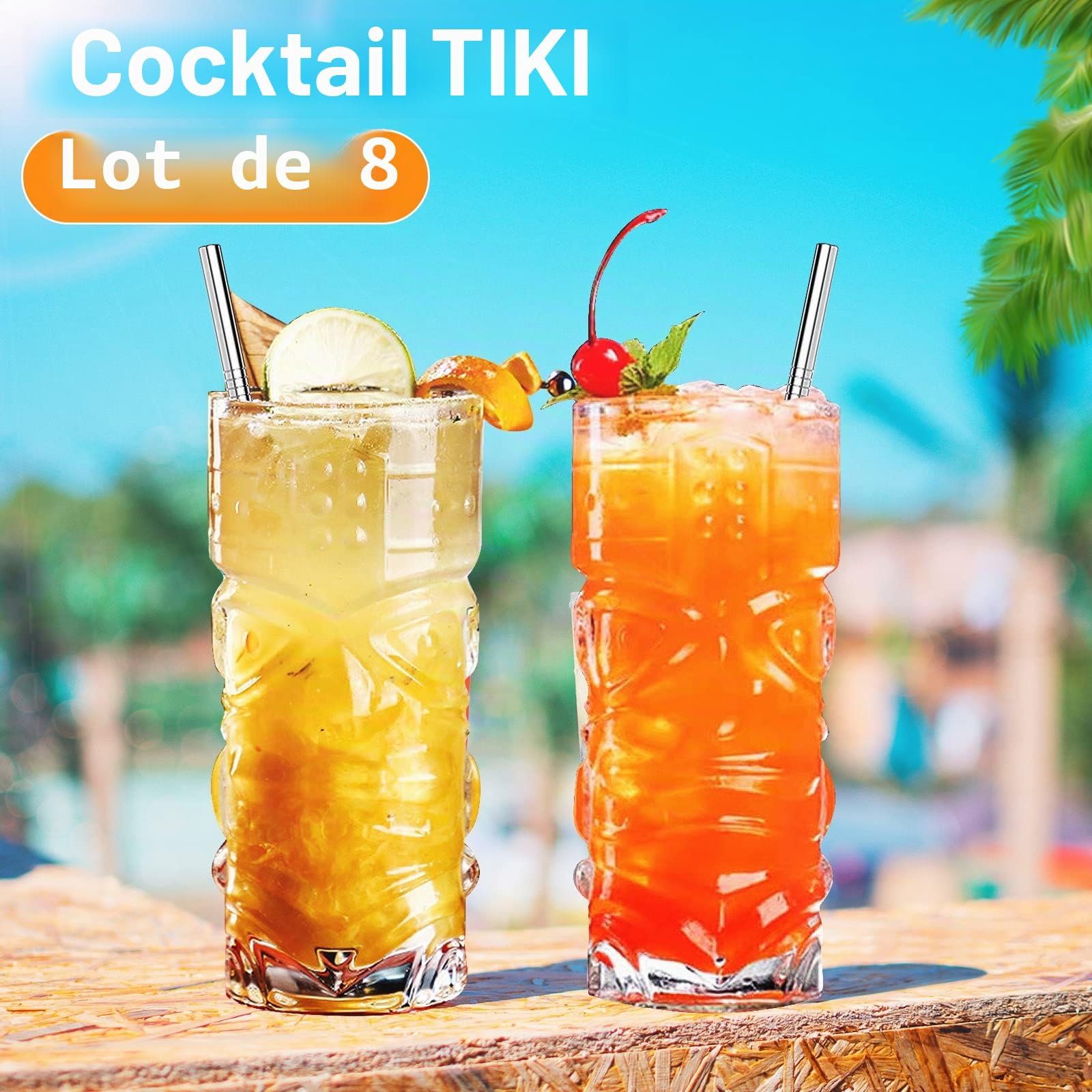 INFTYLE Ensemble de lunettes Tiki transparentes