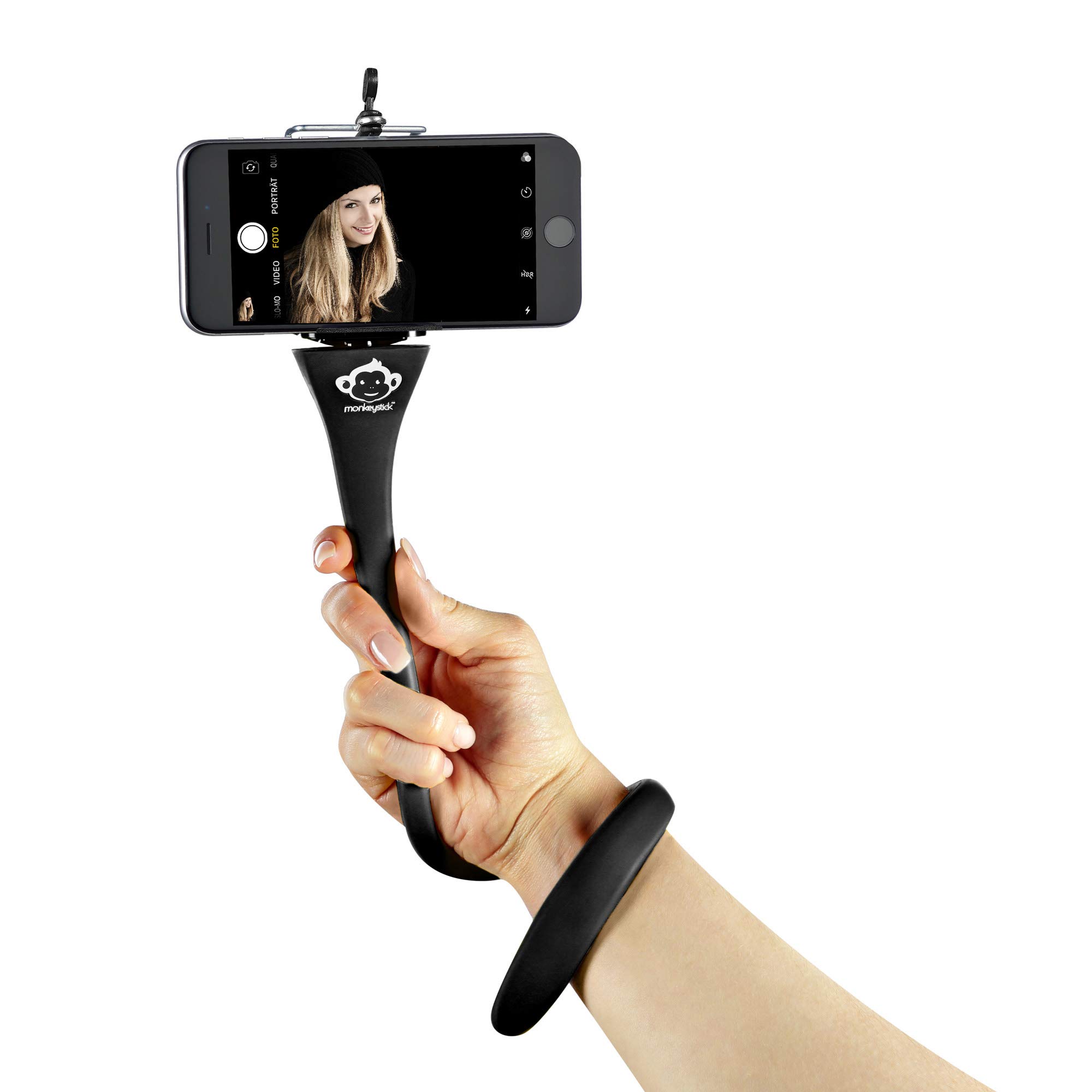 Monkeystick czarny elastyczny kij do selfie do telefonu komórkowego i GoPro elastyczny statyw antypoślizgowa powłoka silikonowa