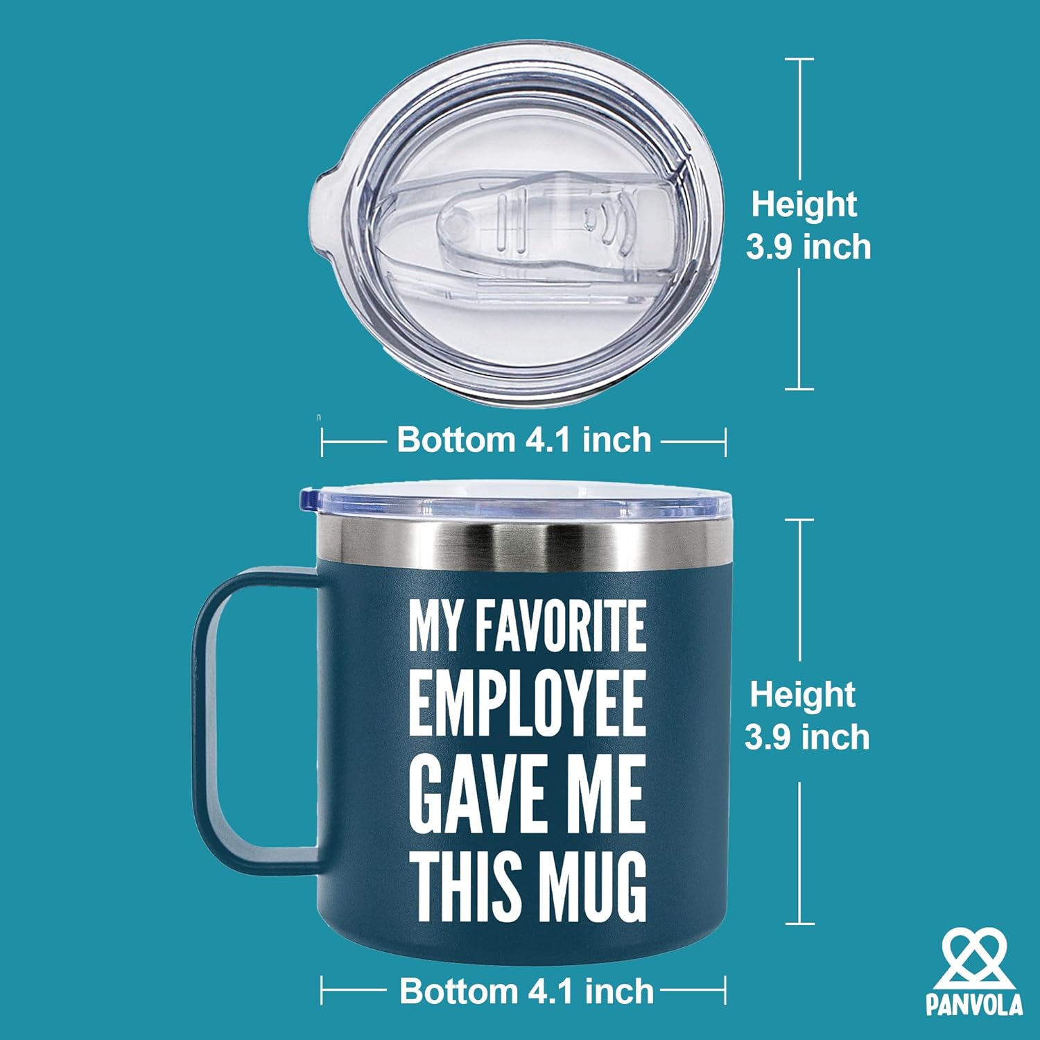 My Favorite Employee Gave Me This Mug Insulated Coffee Cup 14oz with Handle and Lid Boss Gift Employer Manager from Coworker Employee 304 Stainless Steel Tumbler Camping Travel Thermal Mug (Navy Blue) - Image 5