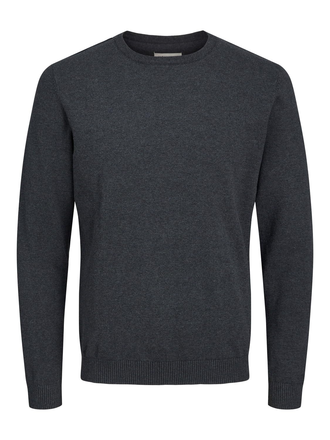 JACK & JONES Men's Jjebasic Knit Crew Neck Noos Jumper, Grey (Dark Grey Melange Dark Grey Melange), XX-Large