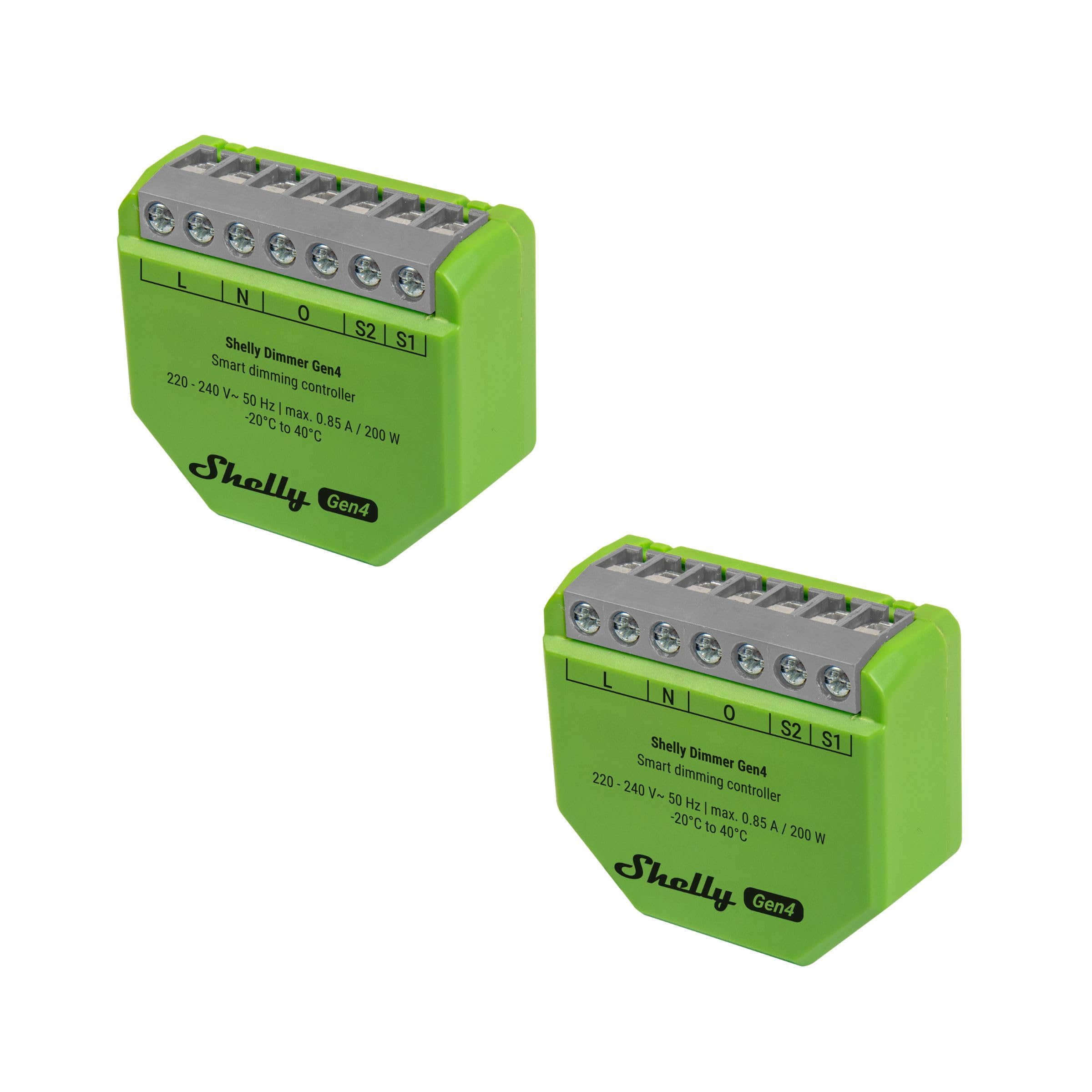 Shelly Dimmer Gen4 – Wi-Fi Smart Dimmer, certificato opaco, luci dimmerabili, interruttore della luce Zigbee, striscia LED, timer senza conduttore neutro, nessun hub richiesto, Alexa, Google & HomeKit