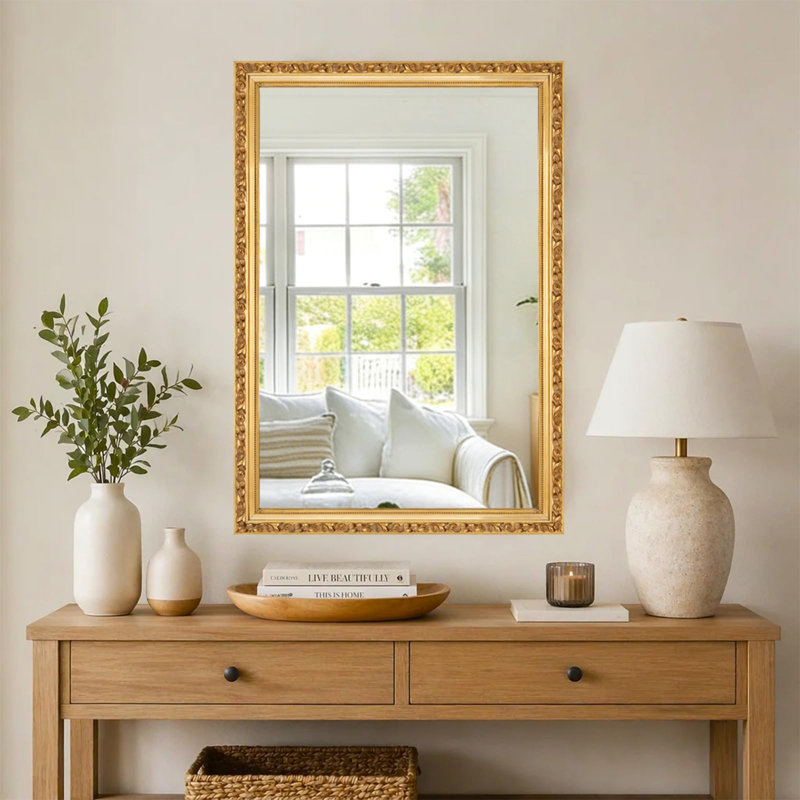 Amazon.com: Autdot Gold Vintage Mirror, 40'' x 28'' Traditional