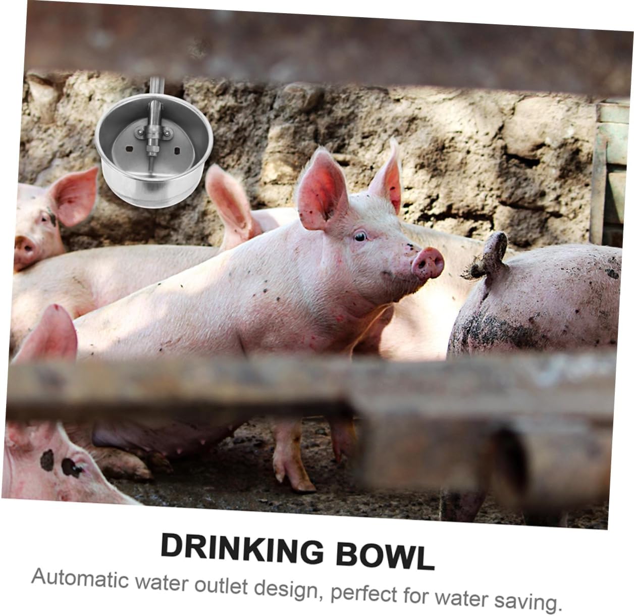 2pcs Stainless Steel Pig Water Feeder Automatic Waterer Livestock Water Bowl