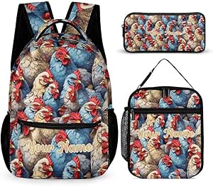 3 Piece Boy/Girl Bicycle Print Backpack Set Pencil Case Lunch Bag - View #7