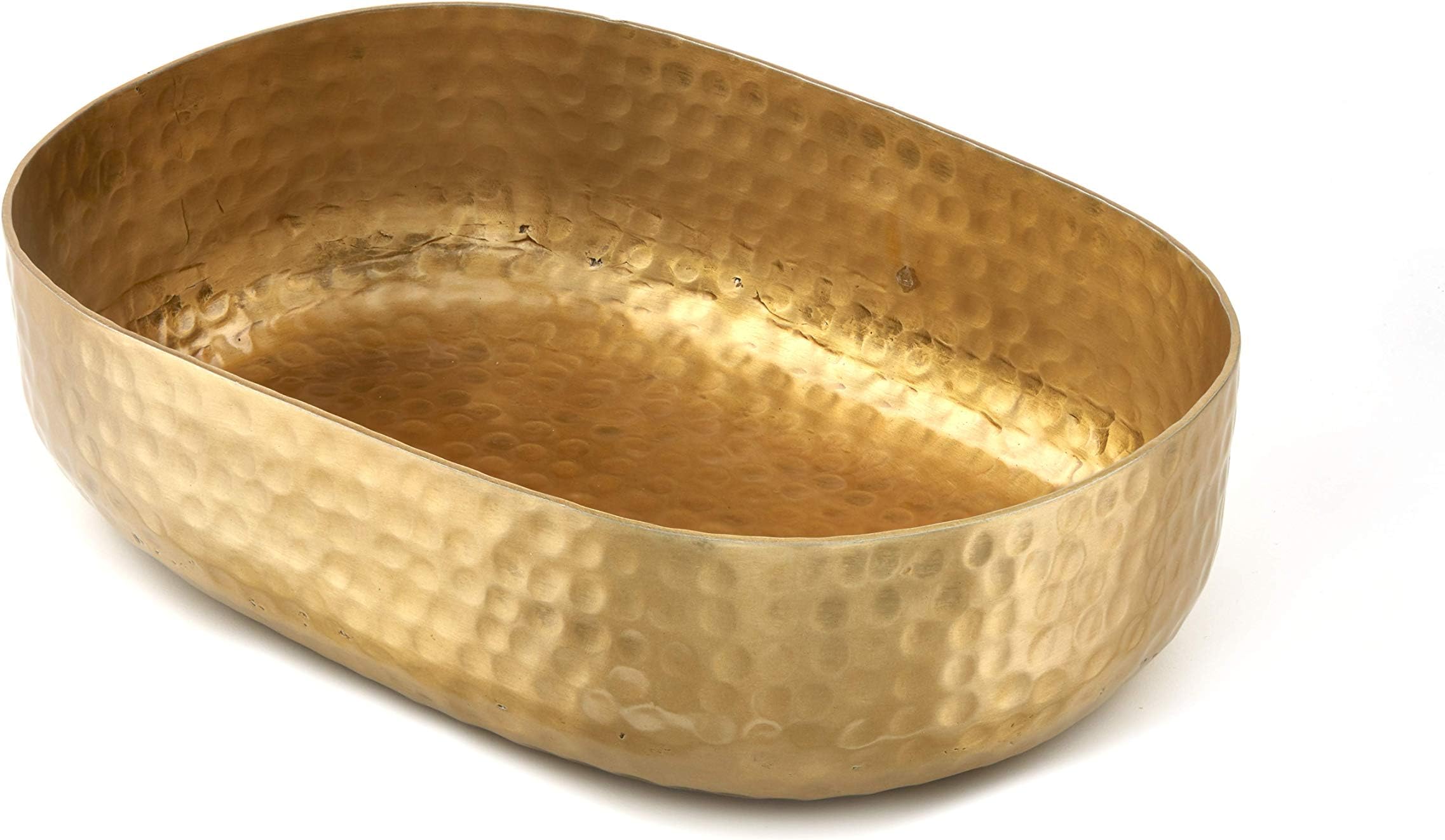 American Metalcraft ABHG69 Hammered Aluminum Entrée Basket, Oval, Gold, 48-Ounces