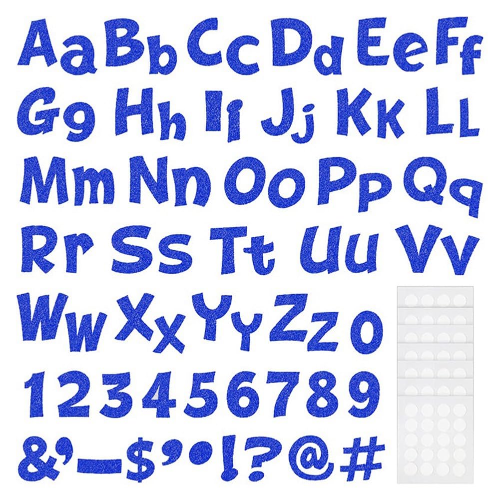 CTRLZS 216 Pcs Glitter Bulletin Board Letters for Classroom Numbers Alphabet Poster Board Letters