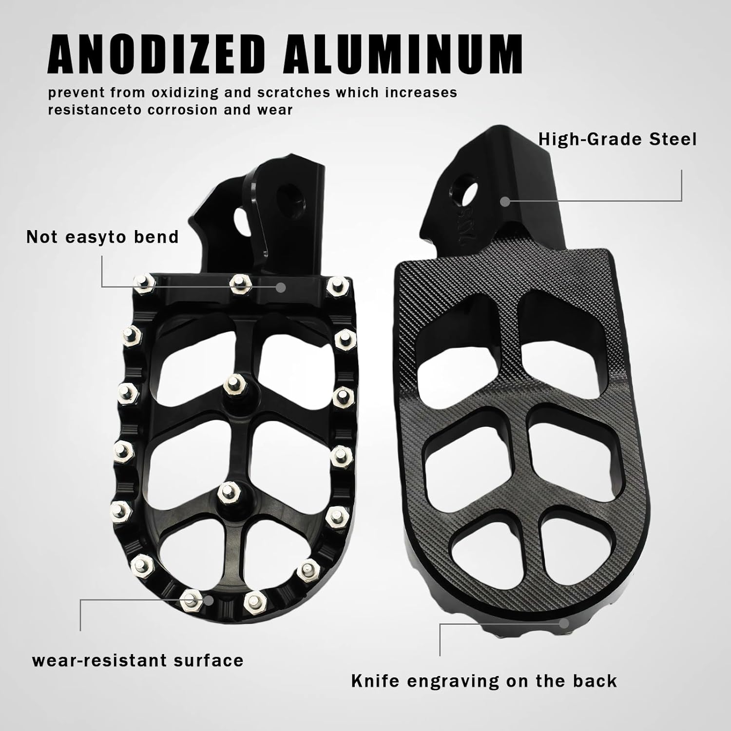 Motorcycle Foot Pegs (BLACK, KLX150L KLX150BF KLX230 KLX230R KLX230S)